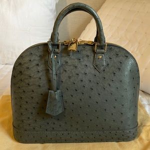 Louis Vuitton Alma PM Ostrich EXOTIC Slate Gray
